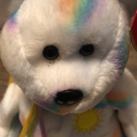 Ty Beanie Babies Cherry The Bear New W/Tags, cute Bear with rainbows and sun - Picture 2 of 6